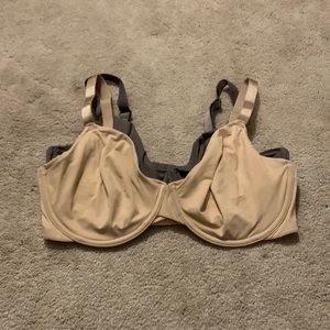 2 Unlined Demi Coverage Underwire Bras